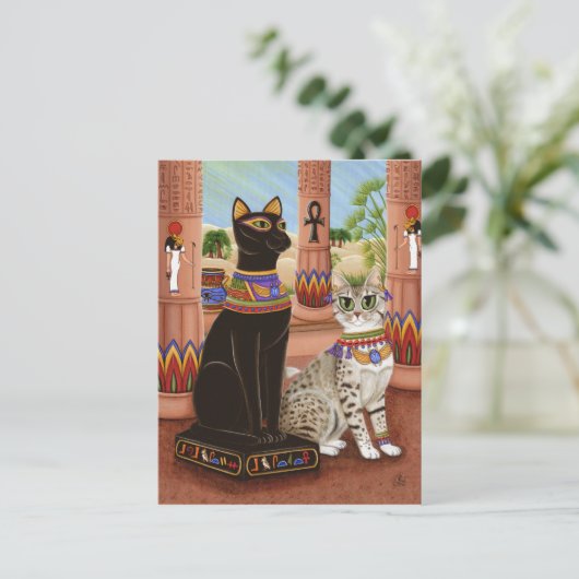Tempel Bastet Ägypten Bast Goddess Cat Postcard Postkarte (Stehend Vorderseite)