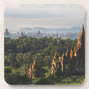 Tempel bei Sonnenaufgang, Bagan, Myanmar Getränkeuntersetzer