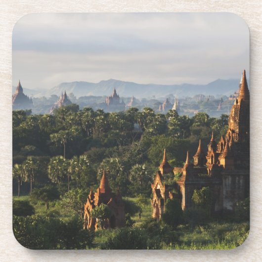 Tempel bei Sonnenaufgang, Bagan, Myanmar Getränkeuntersetzer (Vorderseite)