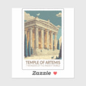 Tempel der Artemis Sieben Weltwunder der Kunst Aufkleber (Blatt)