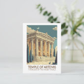 Tempel der Artemis Sieben Weltwunder Kunst Postkarte (Stehend Vorderseite)