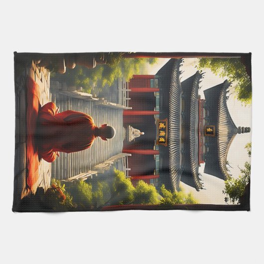 Tempel der Ruhe Geschirrtuch (Horizontal)