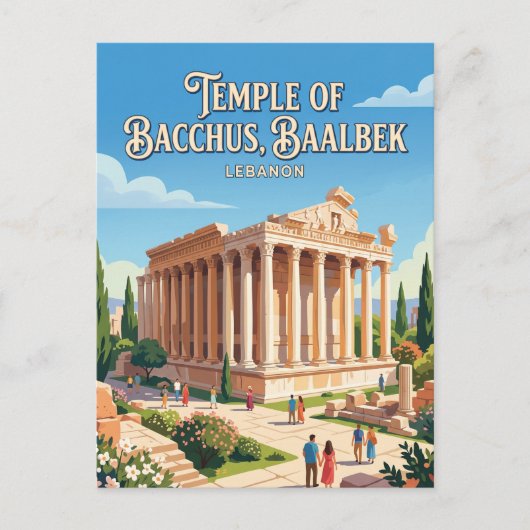 Tempel des Bacchus Libanon Postkarte (Vorderseite)