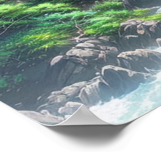 Tempel des Bergstroms Poster (Ecke)