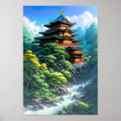 Tempel des Bergstroms Poster (Vorne)