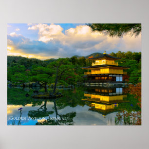 Tempel des goldenen Pavillons Kyoto Japan Landscha Poster