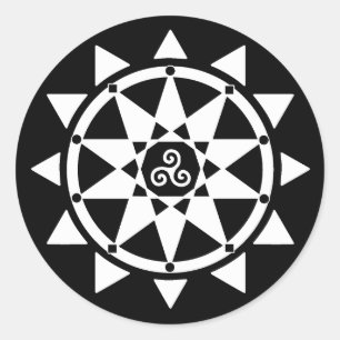 Tempel des Hexereiaufklebers Runder Aufkleber