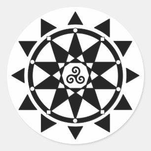 Tempel des Hexereiaufklebers Runder Aufkleber