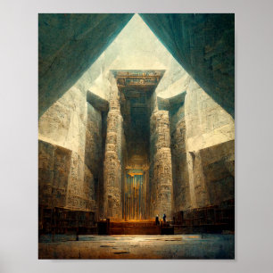 Tempel des neu erwachten Gods Fantasy Art Poster
