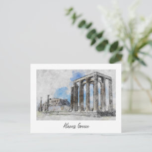 Tempel des Olympischen Zeus Athen – Antikes Griech Postkarte