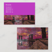 TEMPEL DES WASSERS , Lila Fuchsia Visitenkarte (Vorne/Hinten)