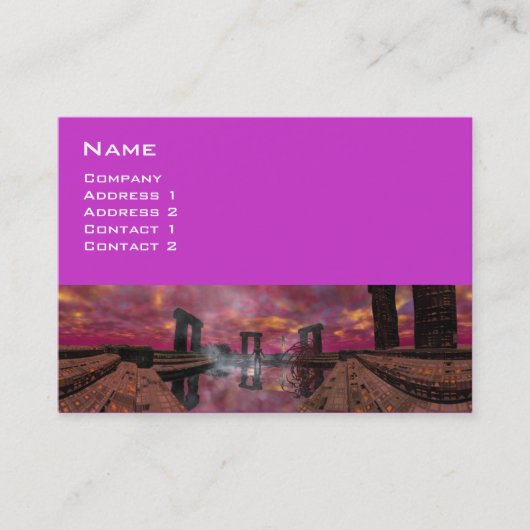 TEMPEL DES WASSERS , Lila Fuchsia Visitenkarte (Vorderseite)