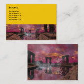 TEMPEL DES WASSERS Lila gelbe Science Fiction Visitenkarte (Vorne/Hinten)