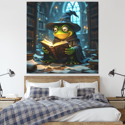 Tempel des Wissens – Die ewige Bibliothek Leinwanddruck (Insitu (Schlafzimmer))