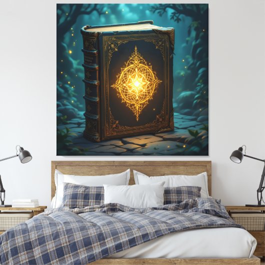 Tempel des Wissens – Die ewige Bibliothek Leinwanddruck (Insitu (Schlafzimmer))