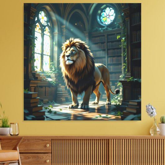 Tempel des Wissens – Die ewige Bibliothek Leinwanddruck (Insitu (Wohnzimmer))