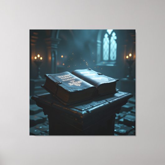 Tempel des Wissens – Die ewige Bibliothek Leinwanddruck (Vorderseite)