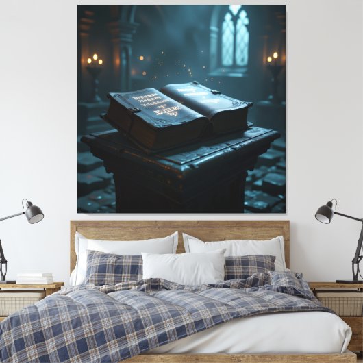 Tempel des Wissens – Die ewige Bibliothek Leinwanddruck (Insitu (Schlafzimmer))