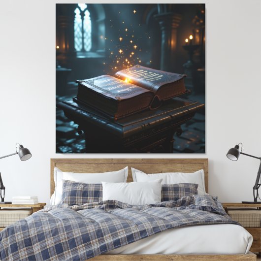 Tempel des Wissens – Die ewige Bibliothek   Leinwanddruck (Insitu (Schlafzimmer))