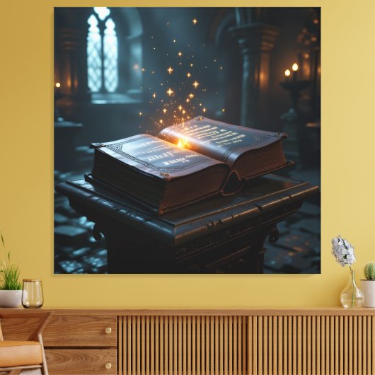 Tempel des Wissens – Die ewige Bibliothek   Leinwanddruck (Insitu (Wohnzimmer))