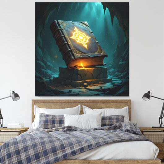 Tempel des Wissens – Die ewige Bibliothek Leinwanddruck (Insitu (Schlafzimmer))