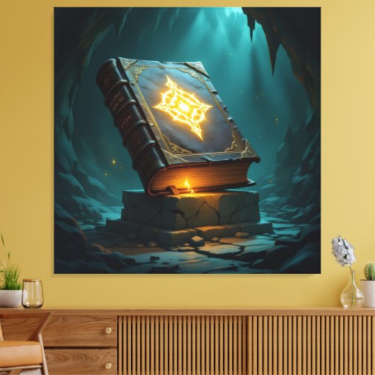 Tempel des Wissens – Die ewige Bibliothek Leinwanddruck (Insitu (Wohnzimmer))