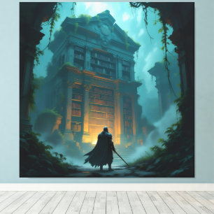 Tempel des Wissens – Die ewige Bibliothek Leinwanddruck