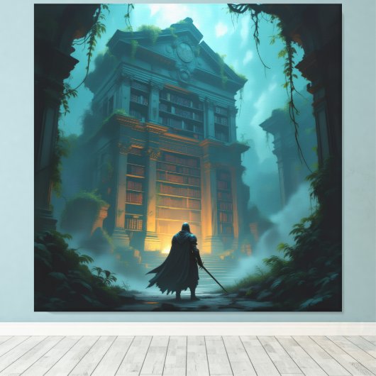 Tempel des Wissens – Die ewige Bibliothek   Leinwanddruck (Insitu (Holzboden))