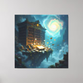 Tempel des Wissens – Die ewige Bibliothek Leinwanddruck (Vorderseite)