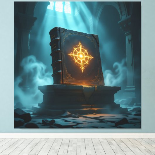 Tempel des Wissens – Die ewige Bibliothek   Leinwanddruck (Insitu (Holzboden))