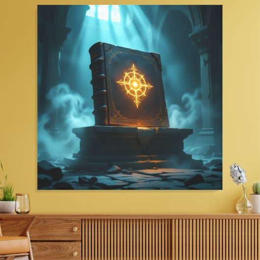 Tempel des Wissens – Die ewige Bibliothek   Leinwanddruck (Insitu (Wohnzimmer))