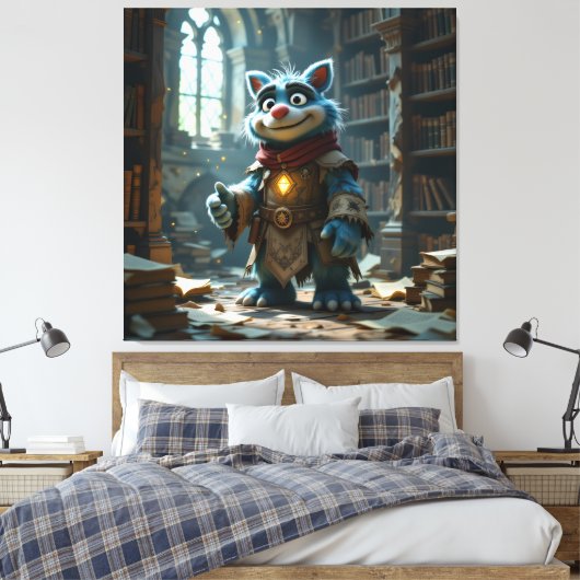 Tempel des Wissens – Die ewige Bibliothek Leinwanddruck (Insitu (Schlafzimmer))