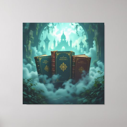 Tempel des Wissens – Die ewige Bibliothek   Leinwanddruck (Vorderseite)