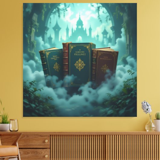 Tempel des Wissens – Die ewige Bibliothek   Leinwanddruck (Insitu (Wohnzimmer))