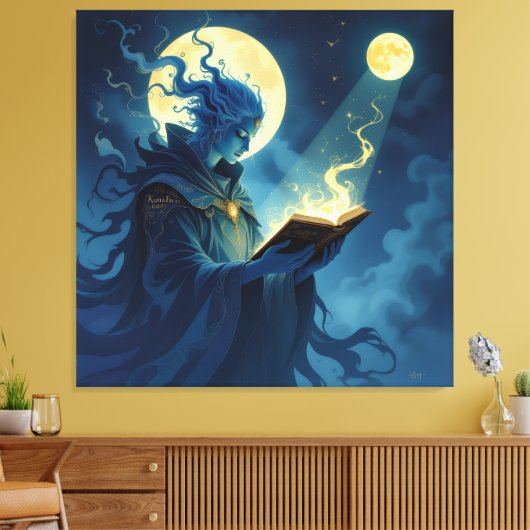 Tempel des Wissens – Die ewige Bibliothek Leinwanddruck (Insitu (Wohnzimmer))