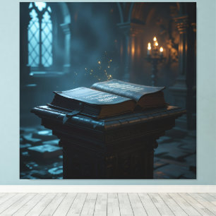 Tempel des Wissens – Die ewige Bibliothek Leinwanddruck