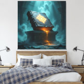 Tempel des Wissens – Die ewige Bibliothek Leinwanddruck (Insitu (Schlafzimmer))