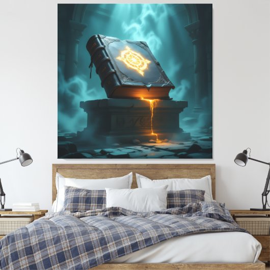 Tempel des Wissens – Die ewige Bibliothek Leinwanddruck (Insitu (Schlafzimmer))