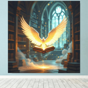 Tempel des Wissens – Die ewige Bibliothek   Leinwanddruck