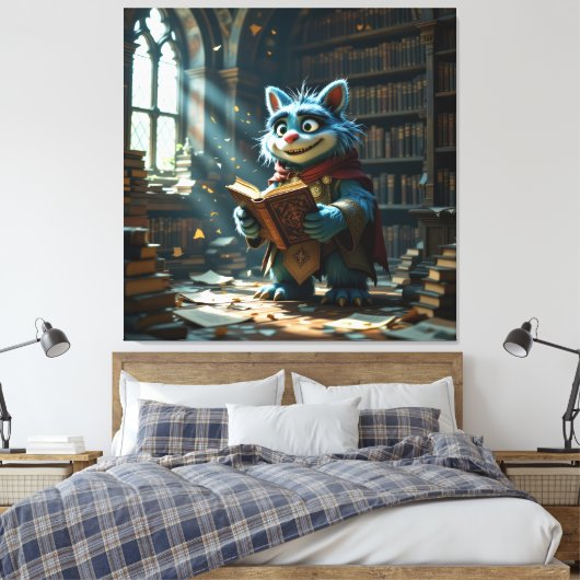 Tempel des Wissens – Die ewige Bibliothek Leinwanddruck (Insitu (Schlafzimmer))