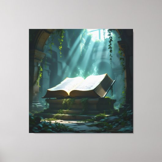 Tempel des Wissens – Die ewige Bibliothek Leinwanddruck (Vorderseite)