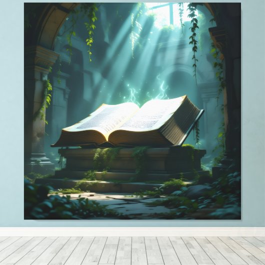 Tempel des Wissens – Die ewige Bibliothek Leinwanddruck (Insitu (Holzboden))