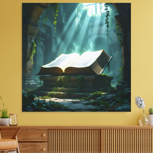 Tempel des Wissens – Die ewige Bibliothek Leinwanddruck (Insitu (Wohnzimmer))