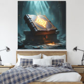 Tempel des Wissens – Die ewige Bibliothek Leinwanddruck (Insitu (Schlafzimmer))