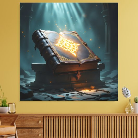 Tempel des Wissens – Die ewige Bibliothek Leinwanddruck (Insitu (Wohnzimmer))