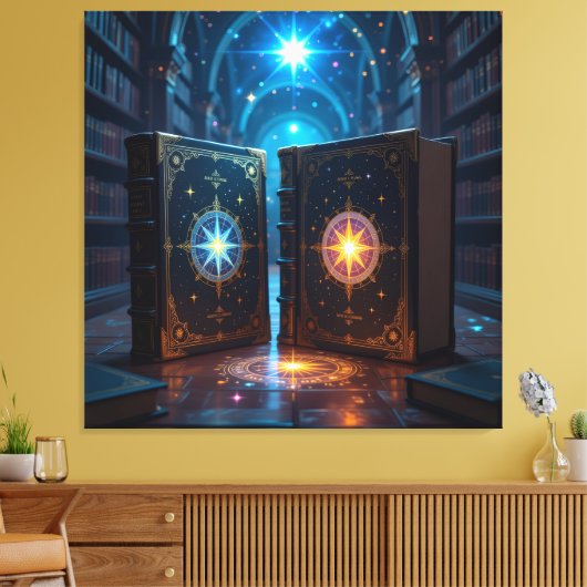 Tempel des Wissens – Die ewige Bibliothek Leinwanddruck (Insitu (Wohnzimmer))