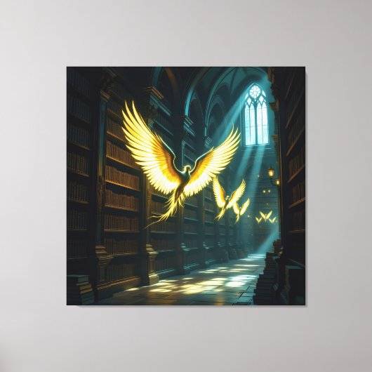 Tempel des Wissens – Die ewige Bibliothek Leinwanddruck (Vorderseite)