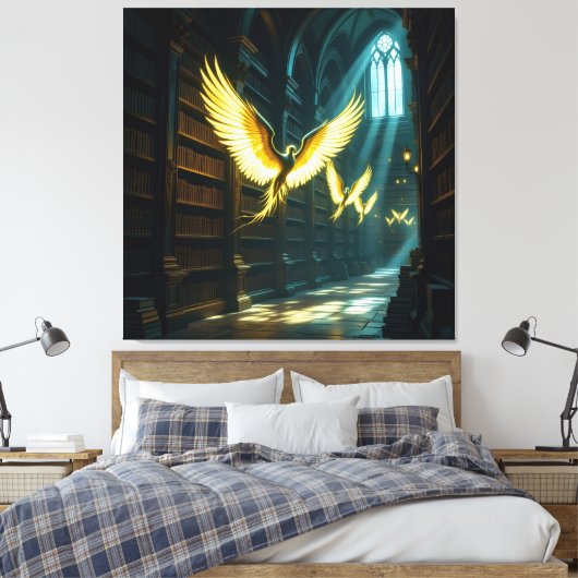 Tempel des Wissens – Die ewige Bibliothek   Leinwanddruck (Insitu (Schlafzimmer))