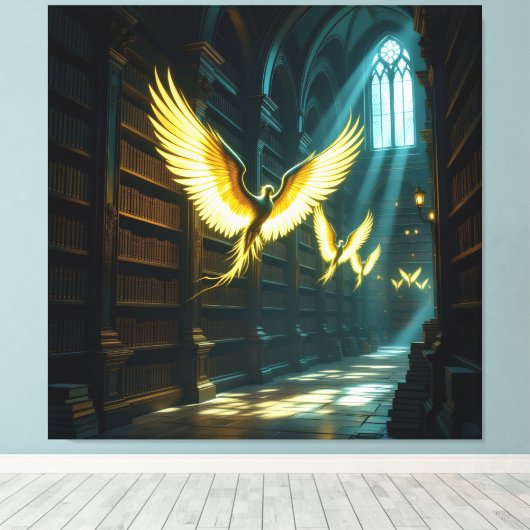 Tempel des Wissens – Die ewige Bibliothek   Leinwanddruck (Insitu (Holzboden))