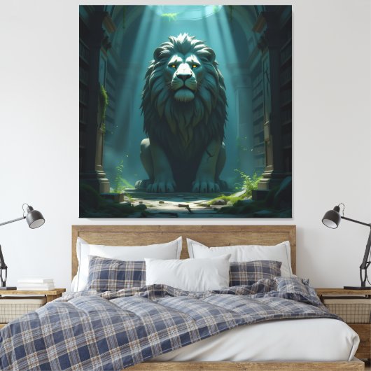 Tempel des Wissens – Die ewige Bibliothek   Leinwanddruck (Insitu (Schlafzimmer))